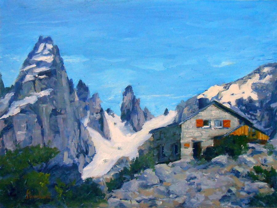 Refugio Frey _ Patagonia Painting by Silvana Miroslava Albano