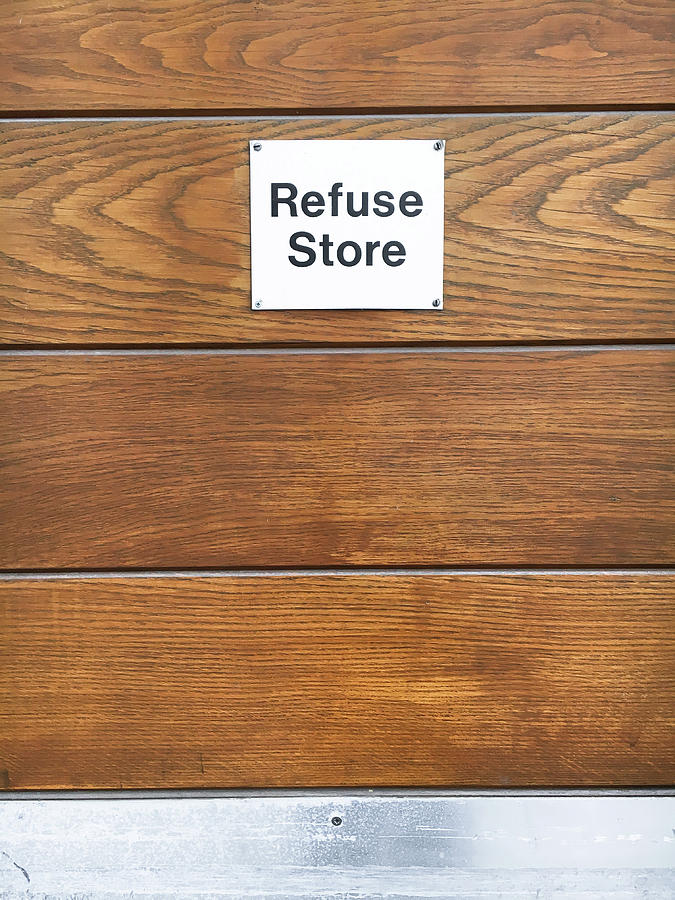 Refuse store sign Photograph by Tom Gowanlock