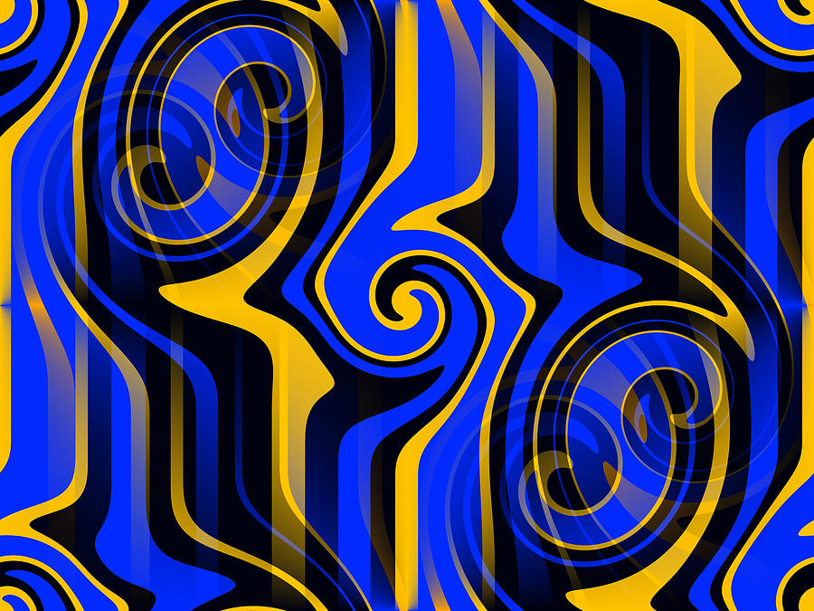 Regal Blues Abstract Digital Art by Kathleen Sartoris