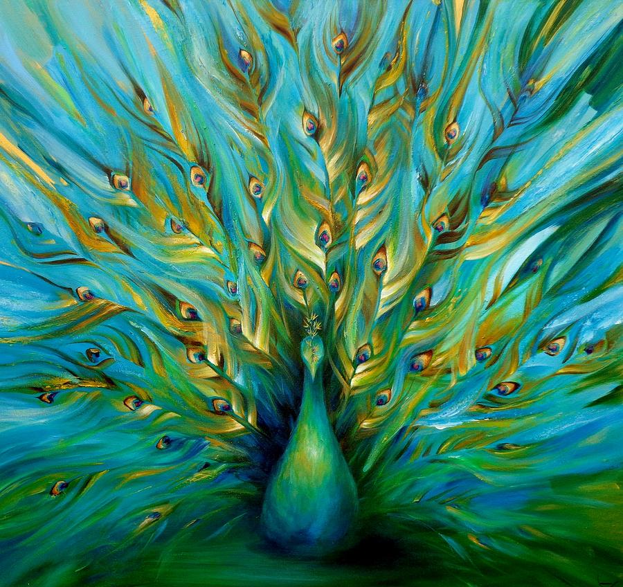 Regal Peacock Painting by Dina Dargo