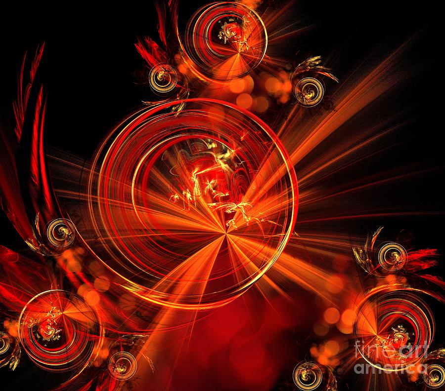 Abstract Digital Art - Regal Spheres by Kim Sy Ok