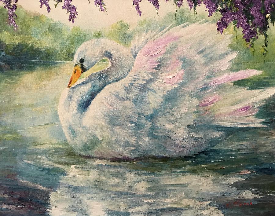 Regal Swan Painting by ML McCormick