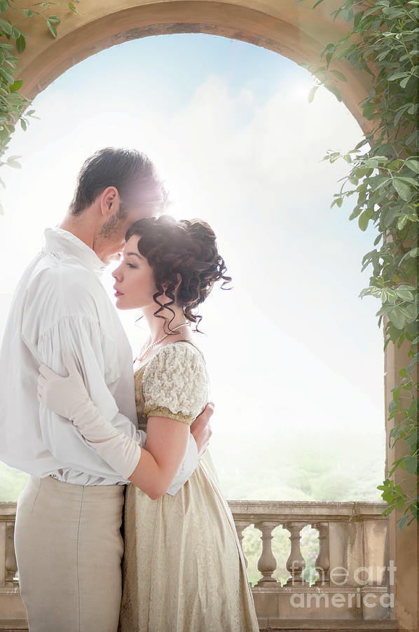 Regency Couple Embracing Beneath An Archway Photograph by Lee Avison