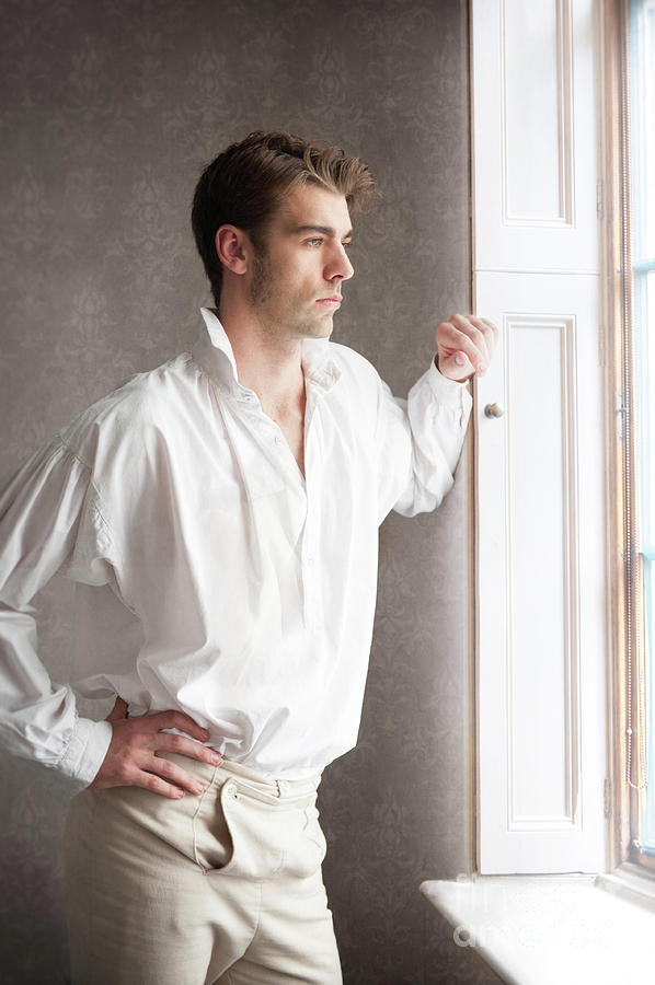 Regency Man In Shirt At The Window Photograph by Lee Avison