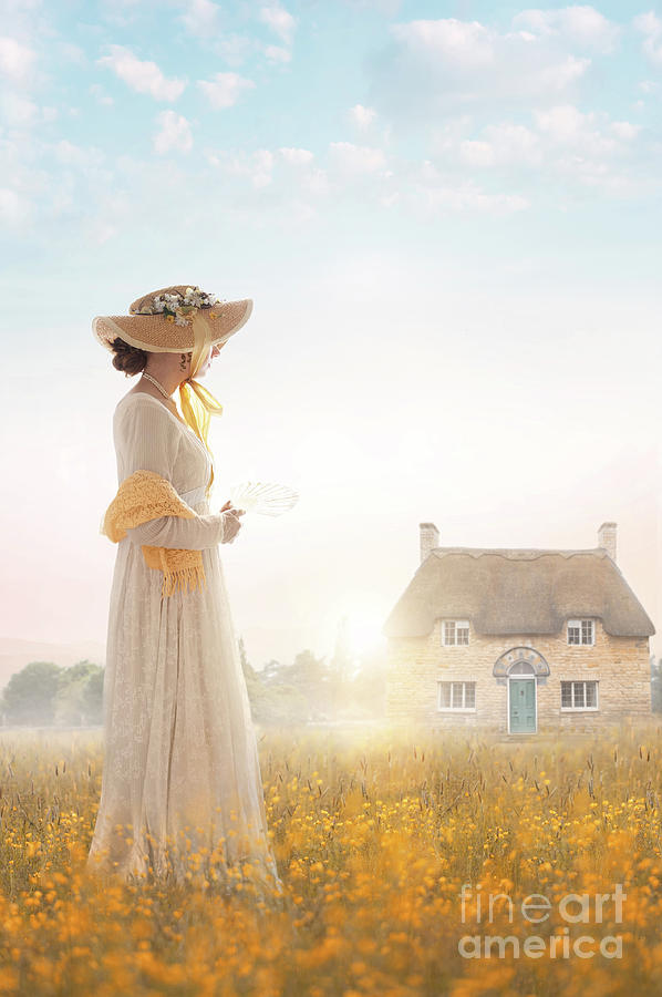 Regency Woman In A Buttercup Meadow Photograph by Lee Avison