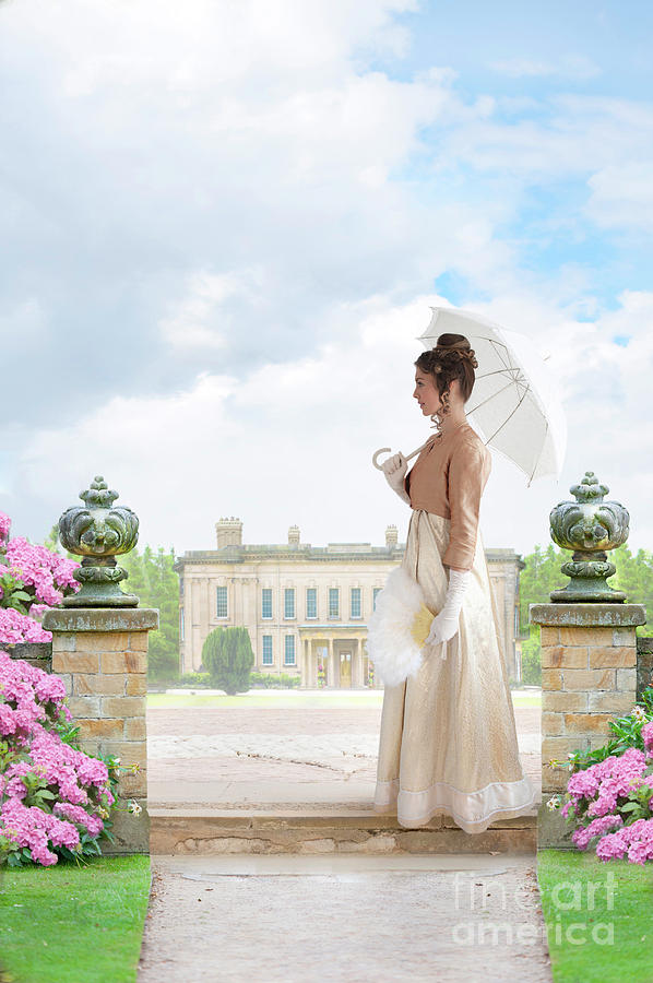 Regency Woman In The Grounds Of A Historic Mansion Photograph by Lee Avison