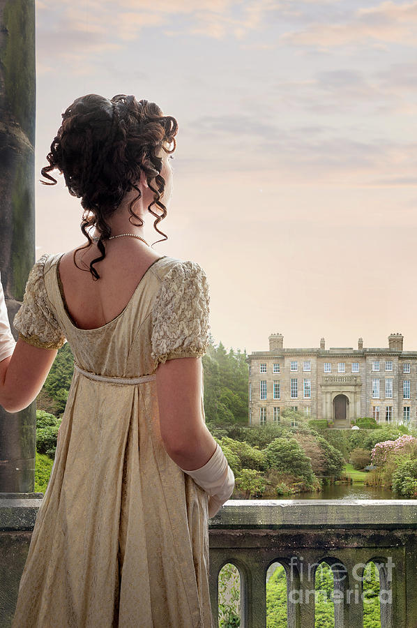 Regency Woman Looking At A Mansion House Photograph by Lee Avison