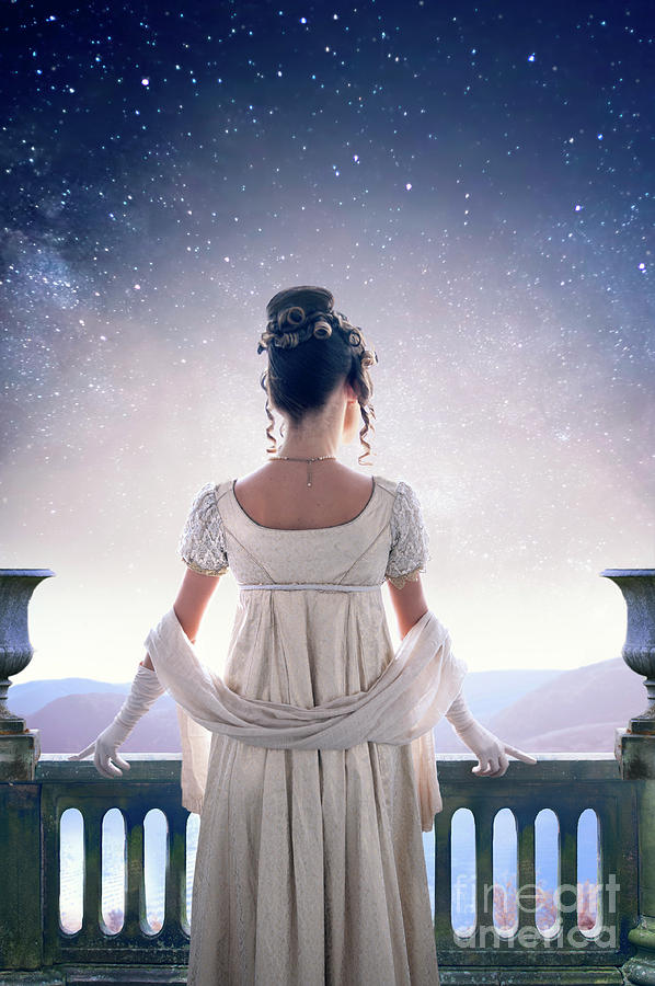 Regency Woman Looking At The Stars In The Night Sky  Photograph by Lee Avison