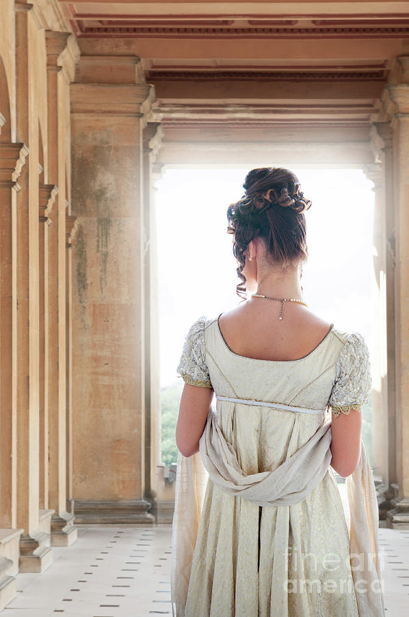 Regency Woman Under A Colonnade Photograph by Lee Avison