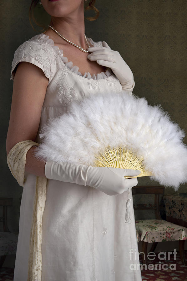 Regency Woman With An Ostrich Feather Fan  Photograph by Lee Avison