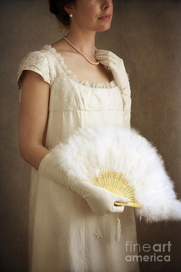Regency Woman With Ostrich Feather Fan Photograph by Lee Avison