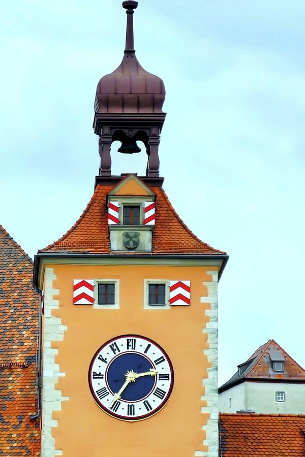 Regensburg Clock Tower Photograph by Kirsten Giving