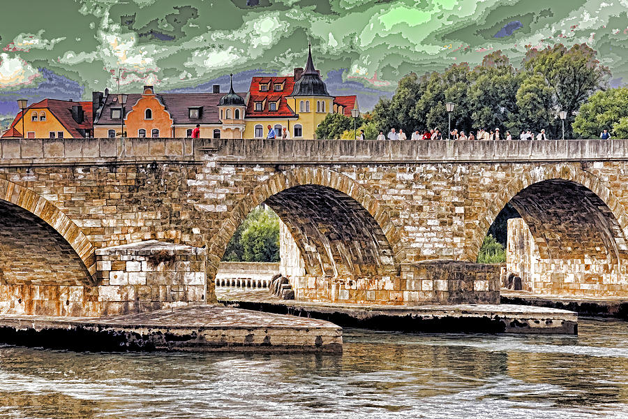 Regensburg Stone Bridge Photograph by Dennis Cox