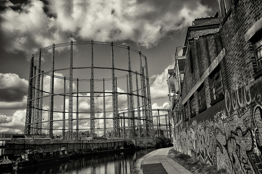 London Photograph - Regents Canal Gas Works by Russ Dixon