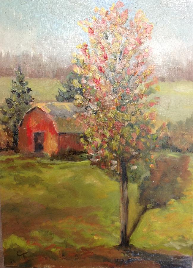 Fall Painting - Reger Road by Cheryl Tasevski