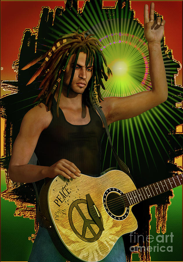 Reggae Peace Man Digital Art by Shadowlea Is
