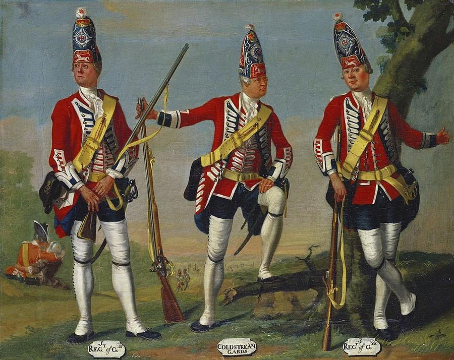 Regiments of Foot Guards and Coldstream Guards Painting by David Morier
