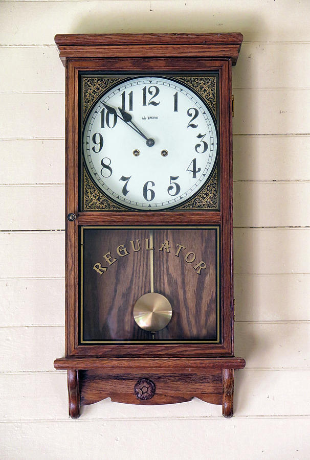 Regulator Antique Clock Photograph by Dave Mills