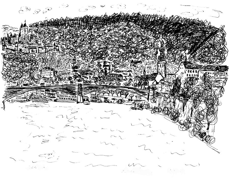 Reichsburg Castle at Cochem, Germany Drawing by Ben Bohnsack