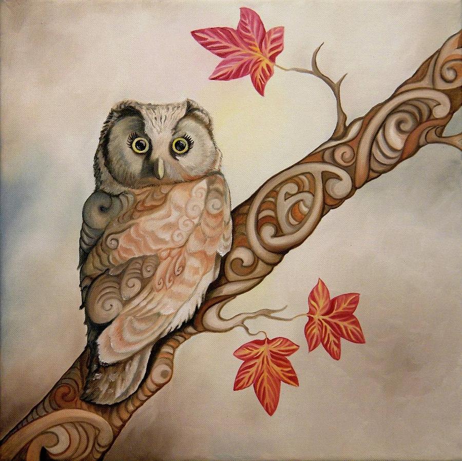 Reids Owl Painting by Sabrina Motta