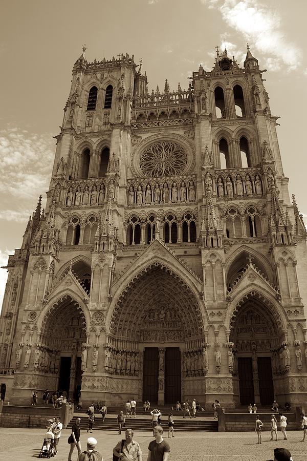 Amiens Cathedral in Sepia Photograph by Eric Tressler