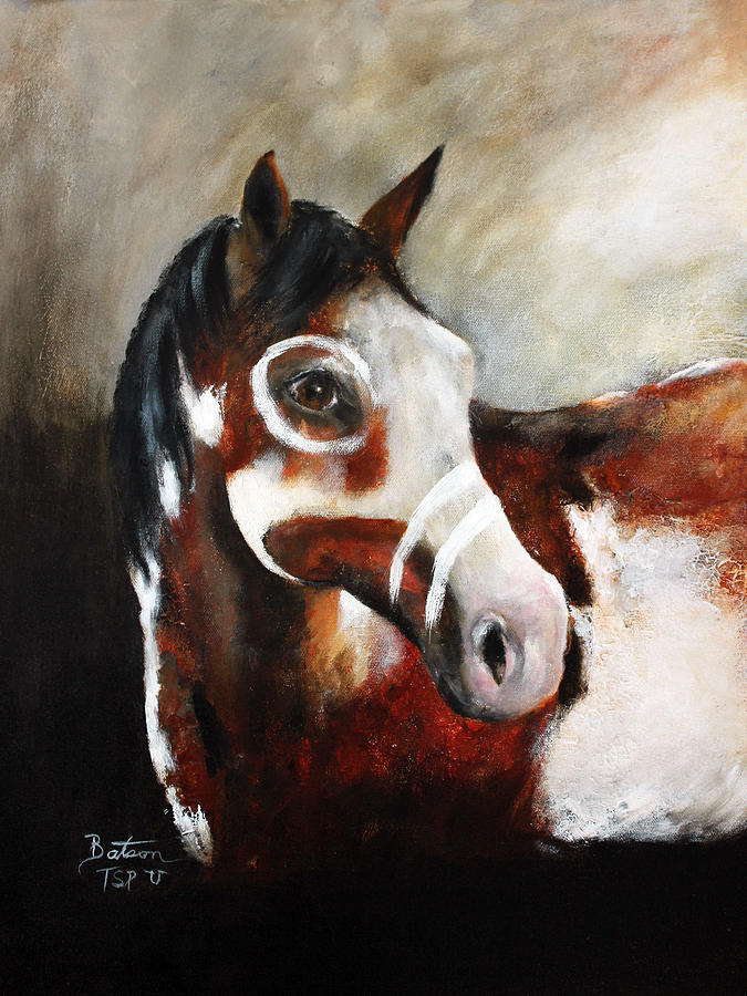 Rein - A War Pony Painting by Barbie Batson