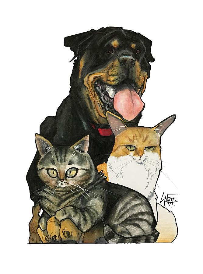 Rottweiler Drawing - Reina 3361 by John LaFree