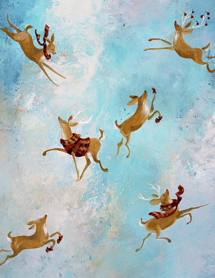 Reindeer Games Painting by Dina Dargo
