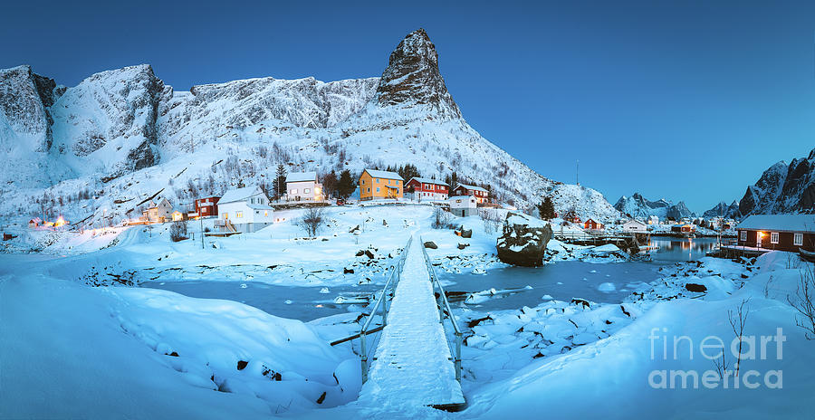Reine Winter Panorama Photograph by JR Photography