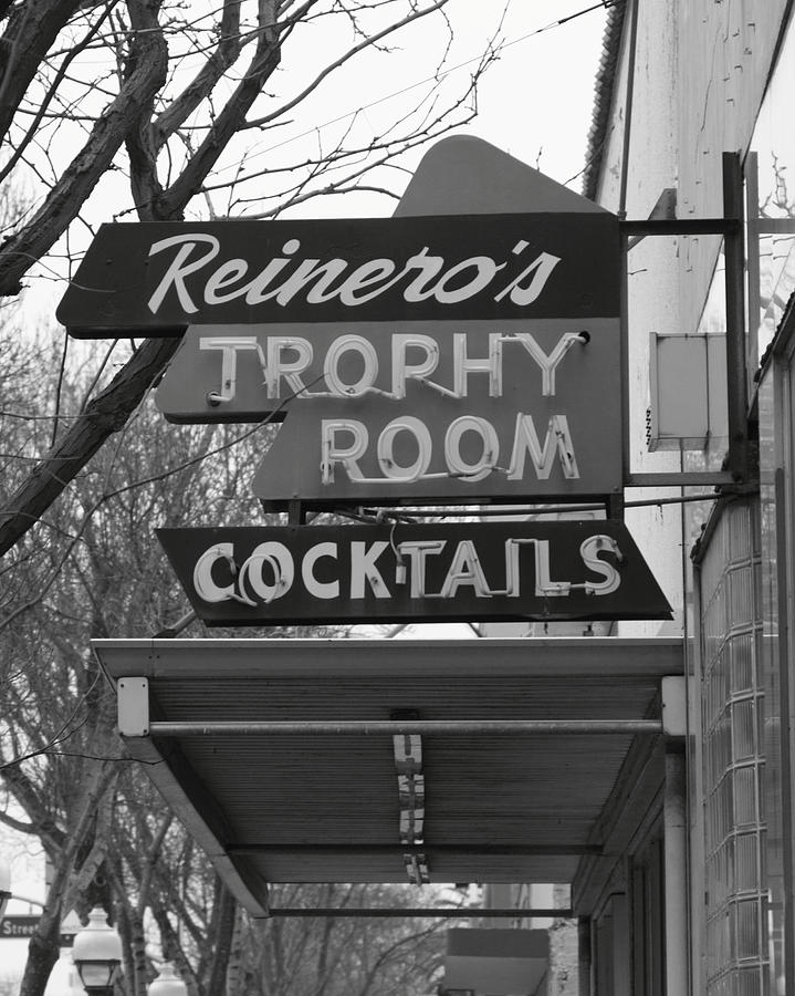 Black And White Photograph - Reineros Trophy Room Merced CA by Troy Montemayor