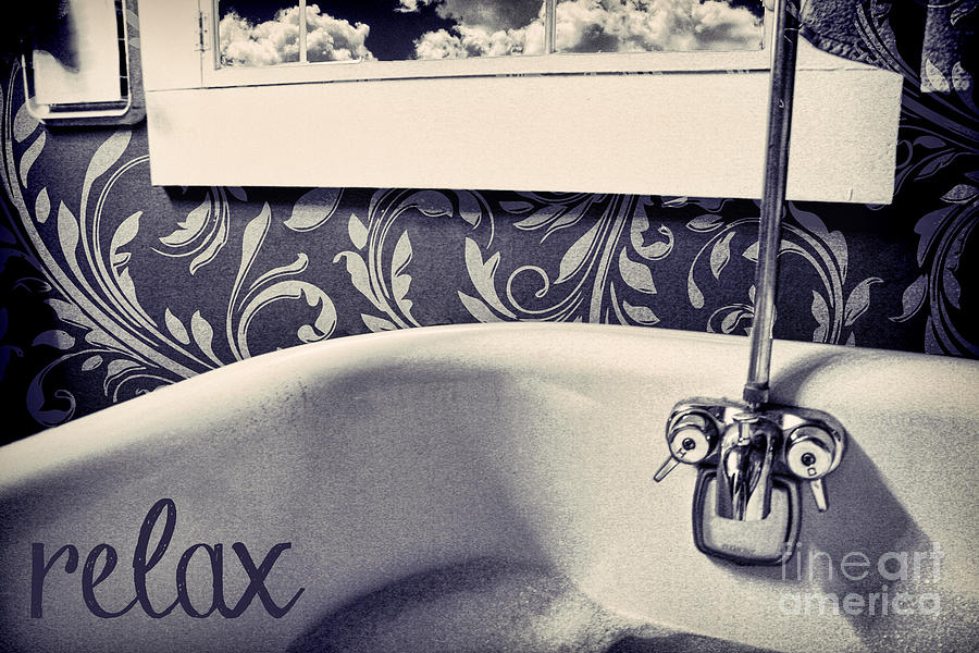 Bath Photograph - Relax In Blue by Mindy Sommers