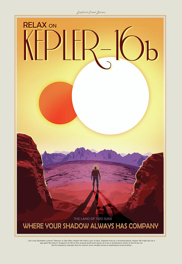 Relax on Kepler - 16b - Vintage NASA Poster Photograph by Mark Kiver