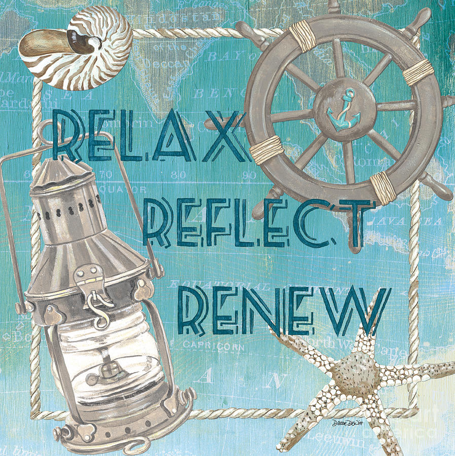 Fish Painting - Relax Reflect Renew by Debbie DeWitt