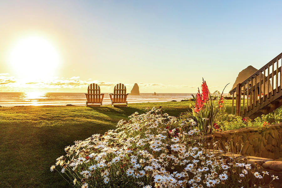 Relaxing at Cannon Beach Photograph by Mike Centioli