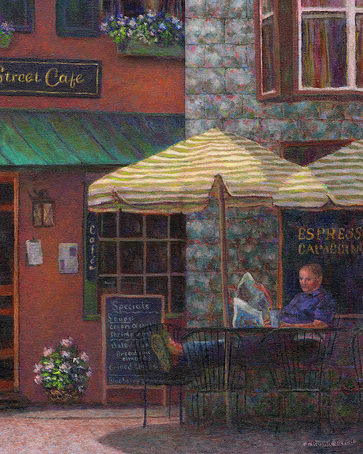 Umbrella Painting - Relaxing at the Cafe by Susan Savad