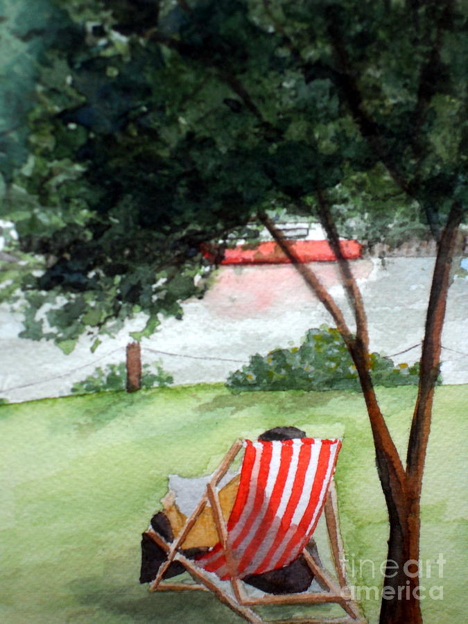 Relaxing by the River in London Painting by Vicki  Housel