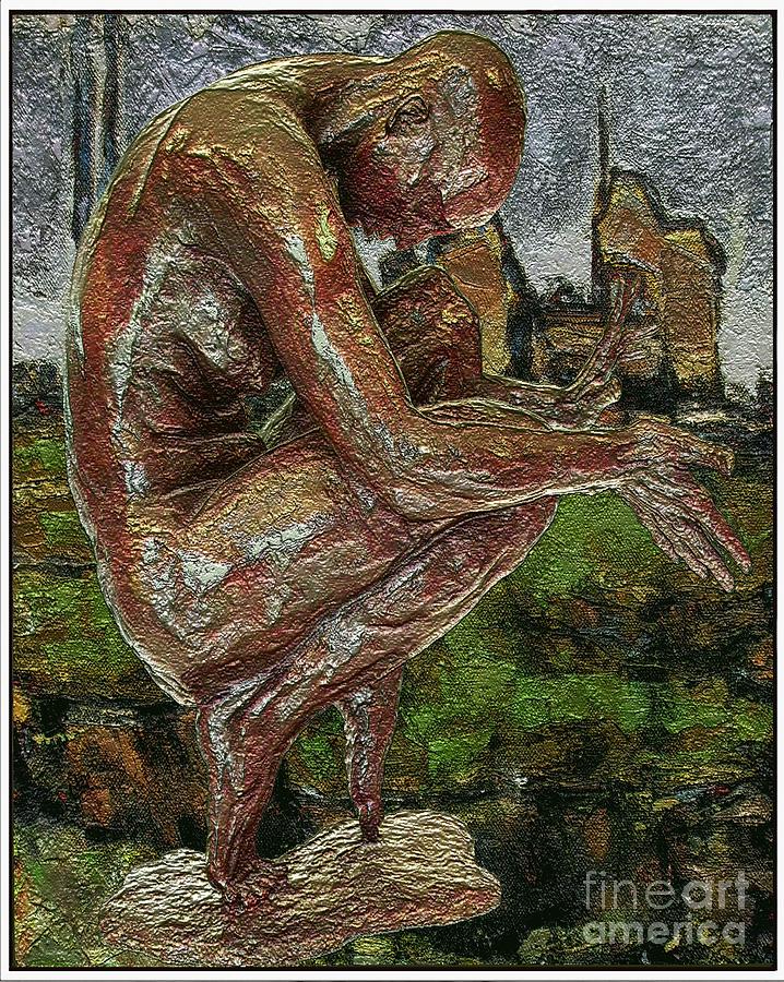 Impressionism Painting - relaxing statue 0004RS2 by Pemaro