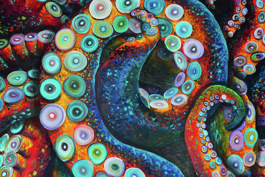 Release Me tentacle detail Painting by Madeline Dillner