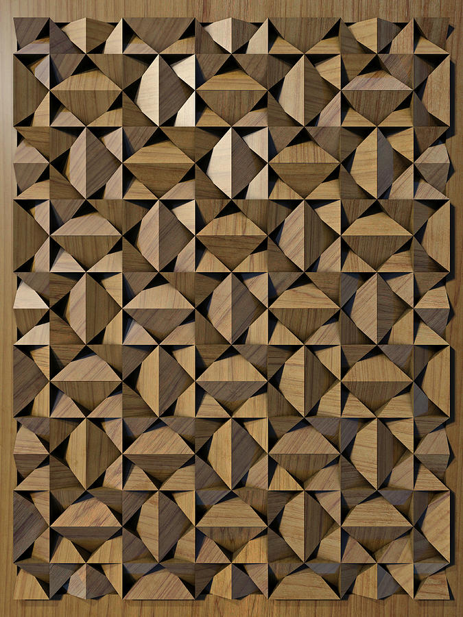 Relief B2 Wood Digital Art by Frans Blok