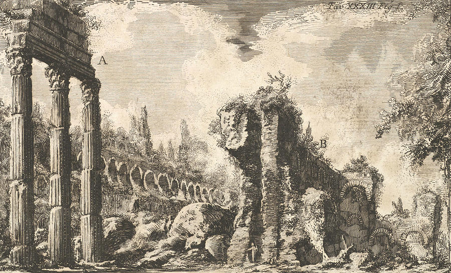 Remains of the Temple of Castor and Pollux Relief by Giovanni Battista Piranesi