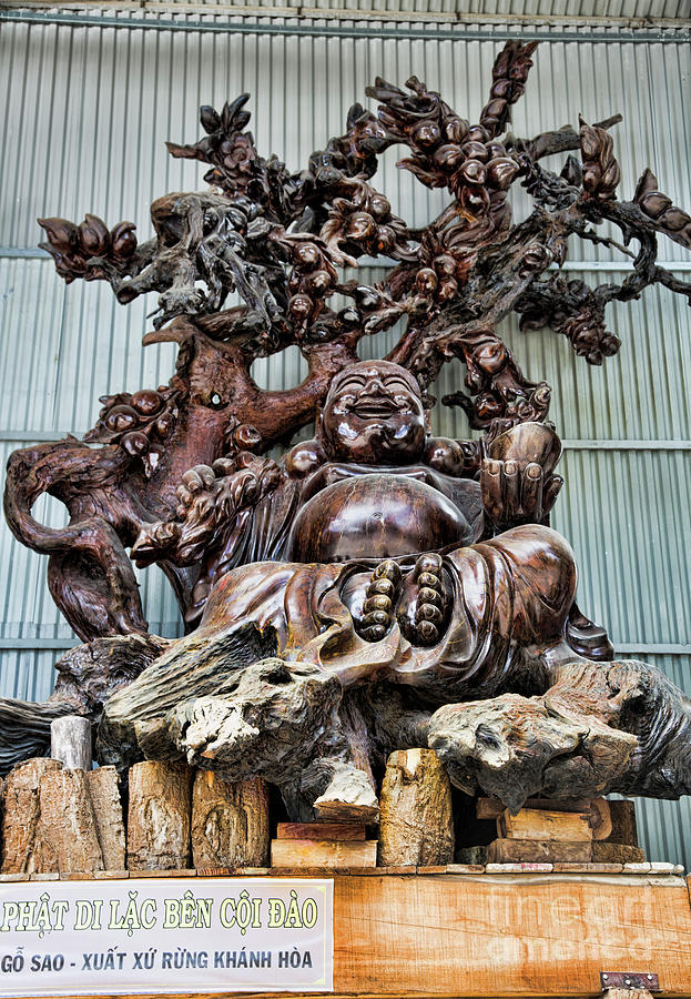 Remarkable Wood Sculptures Buddha Vietnam  Photograph by Chuck Kuhn