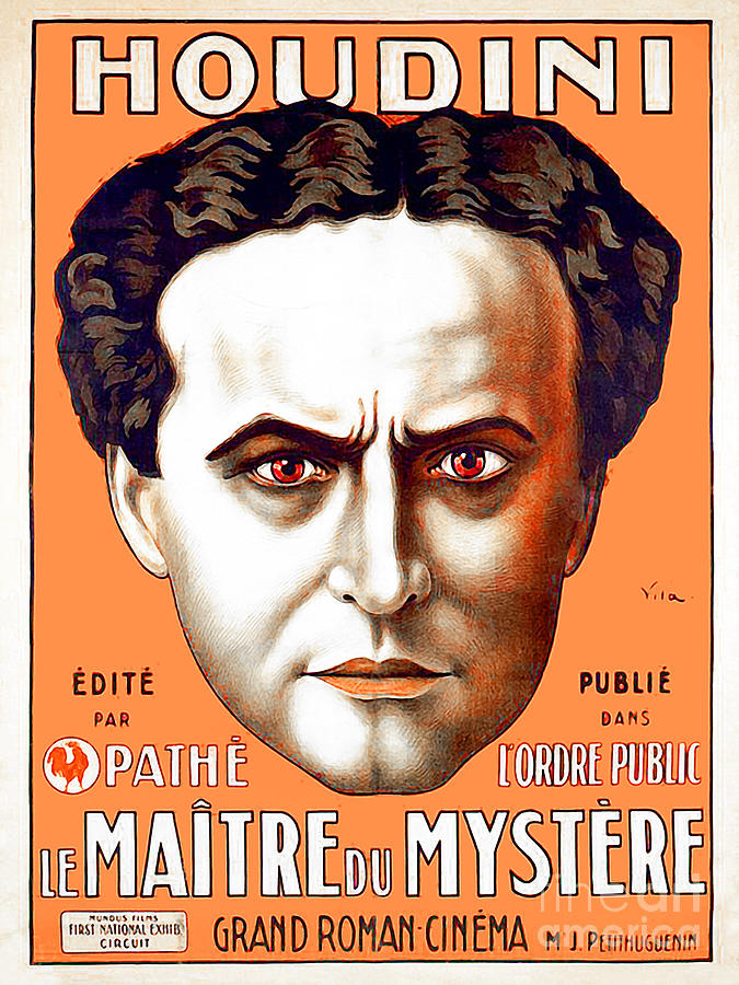 Remastered Nostalgic Vintage Poster Art Houdini Master of Mystery Photograph by Wingsdomain Art and Photography