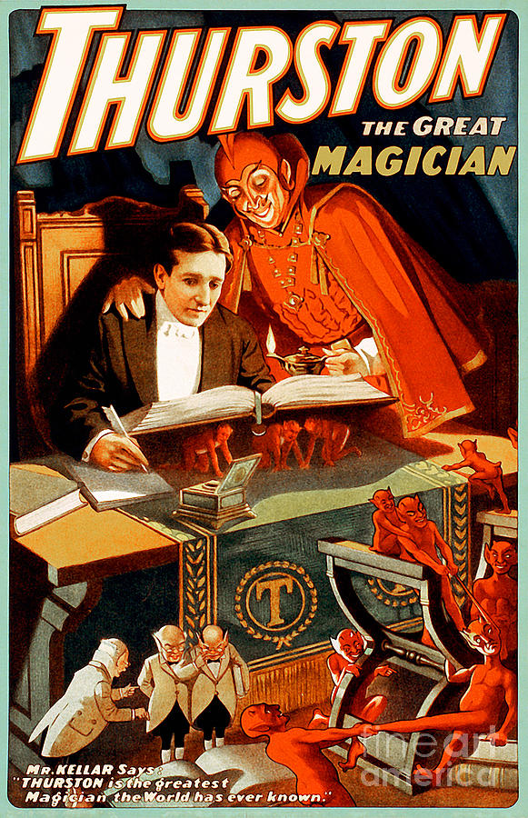 Remastered Nostalgic Vintage Poster Art Thurston The Great Magician 20170415 Photograph by Wingsdomain Art and Photography