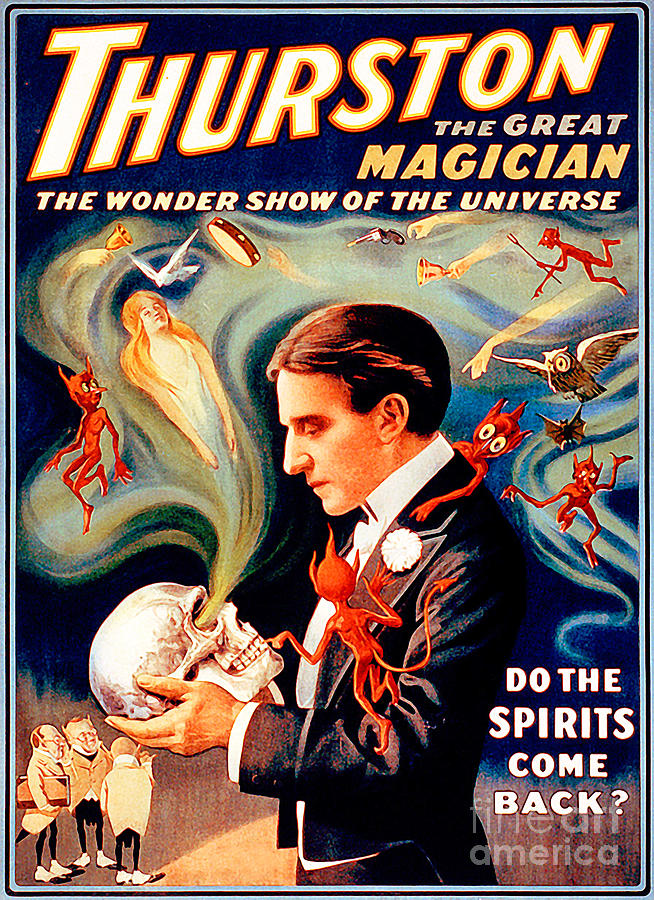 Remastered Nostagic Vintage Poster Art Thurston The Great Magician Do The Spirits Come Back 20170415 Photograph by Wingsdomain Art and Photography