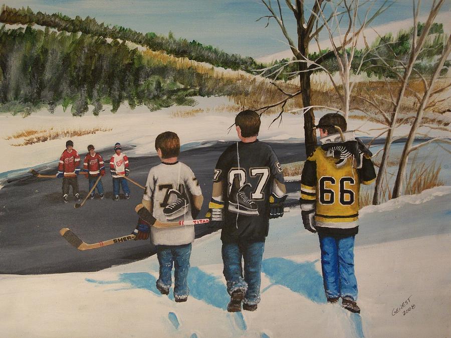 Sidney Crosby Painting - Rematch 2008 by Ron  Genest