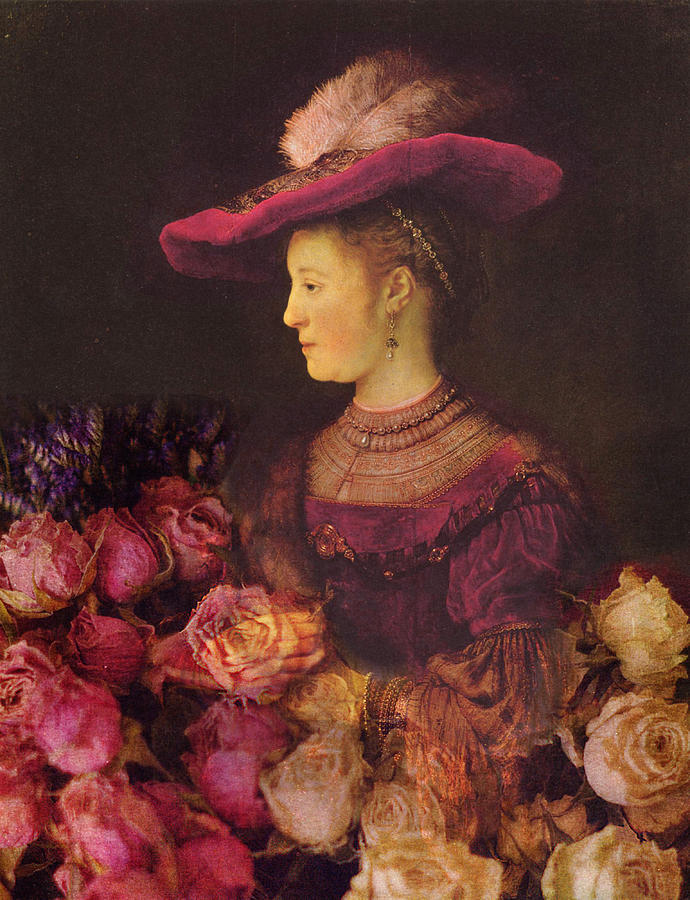 Rembrandt Saskia van Uylenburgh Antique Pink Roses Photograph by Suzanne Powers
