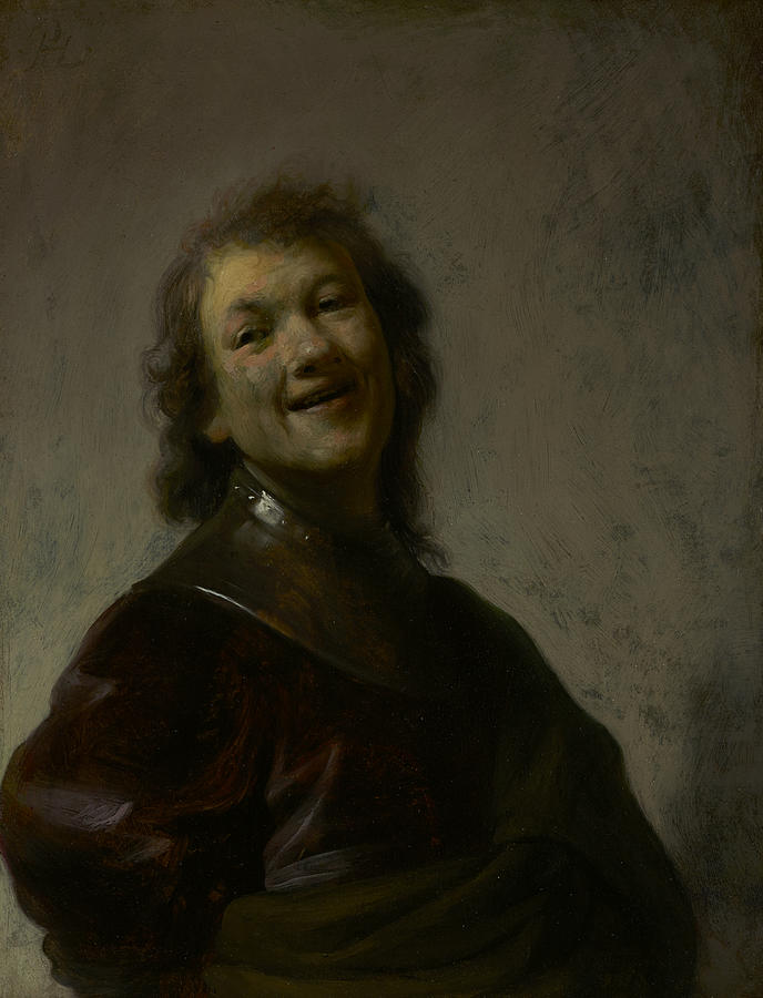 Rembrandt Laughing Painting by Rembrandt
