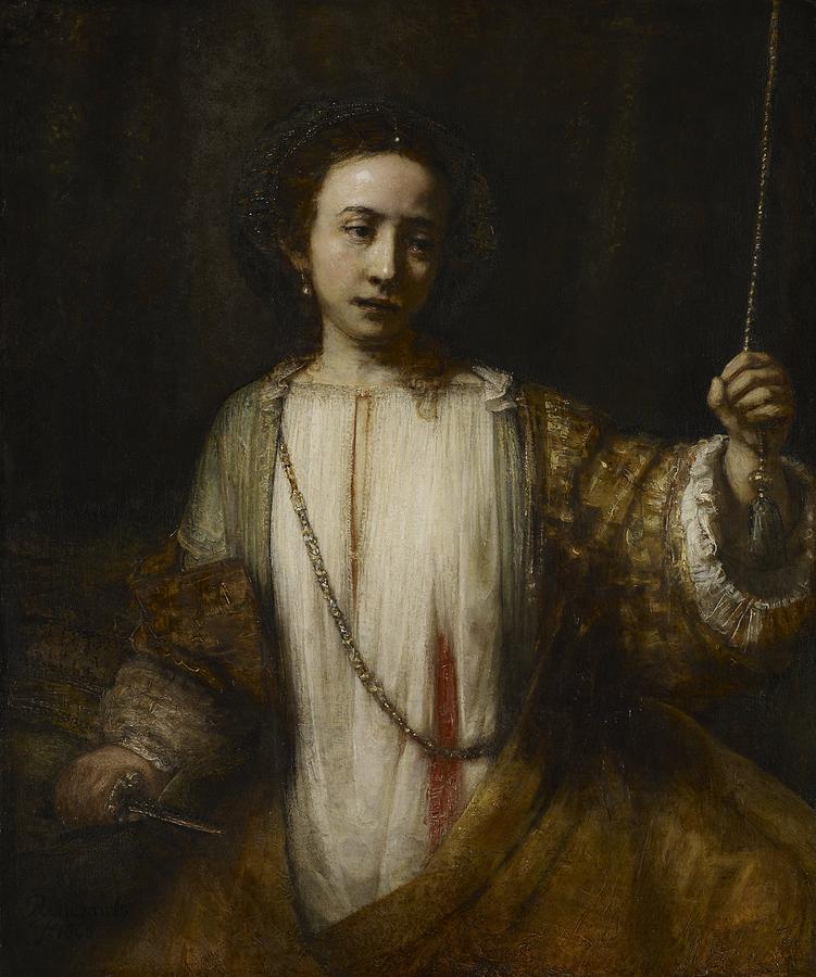 Rembrandt  lucretia Painting by Celestial Images