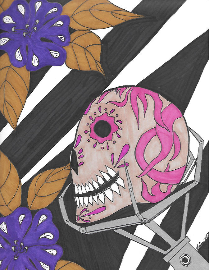 Skull Drawing - Remember the flowers by Melissa Maffeo