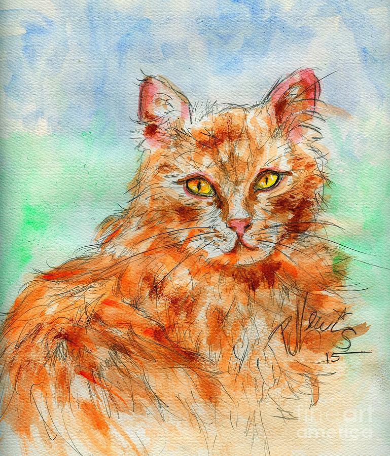 Animal Painting - Remembering Butterscotch by PJ Lewis